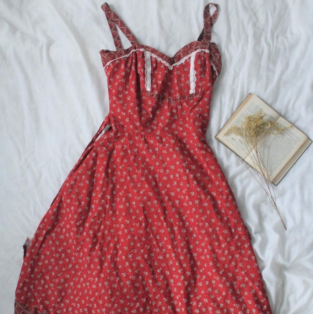HANDMADE 1970s Gunne Sax style dress